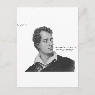 Lord Byron "Love W/O Wings" Quote Gifts & Tees Postcard