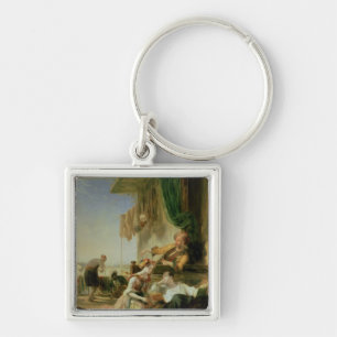 Lord Byron reposing in the house Key Ring