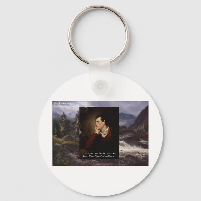 Lord Byron "Sweet Voice" Love Quote Gifts Tees Etc Key Ring (Front)