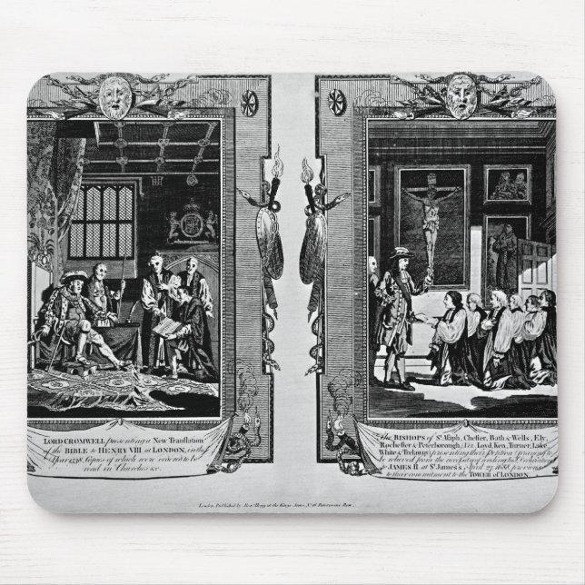 Lord Cromwell presents the bible to Henry VIII Mouse Mat (Front)