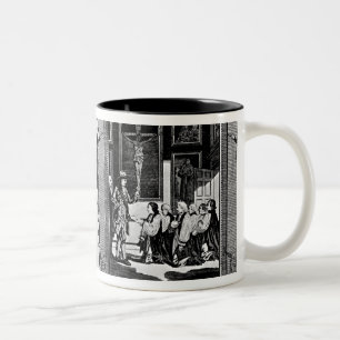 Lord Cromwell presents the bible to Henry VIII Two-Tone Coffee Mug