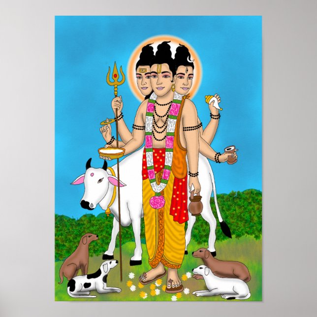 Lord Dattatreya Clock Poster (Front)