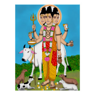 Lord Dattatreya Clock Poster