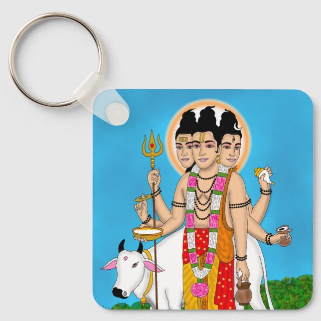 Lord Dattatreya Sticker Key Ring (Front)