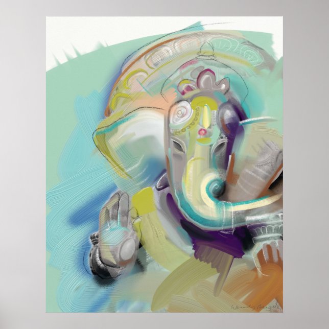 Lord Ganesh Elephant Buddha Poster (Front)
