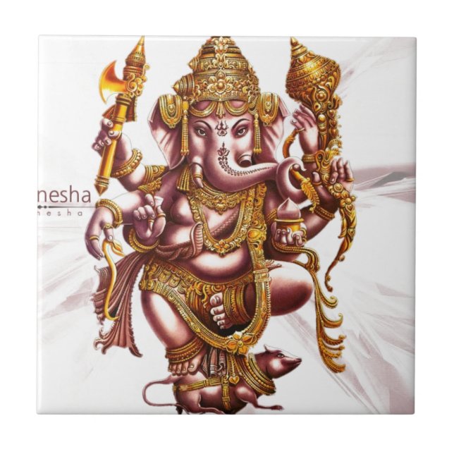 Lord Ganesh Good Luck Charm Tile (Front)