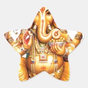 LORD GANESH HINDU GOD STAR STICKER
