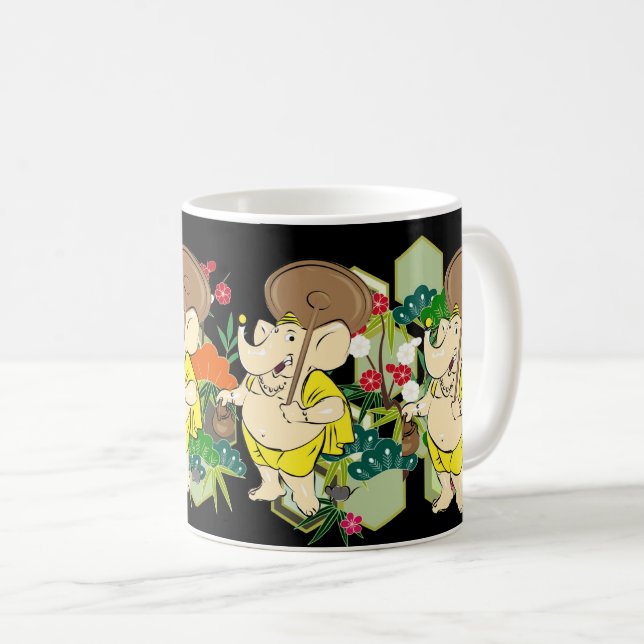 Lord Ganesh Spiritual Elephant for Good Luck  Coffee Mug (Front Right)