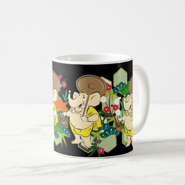 Lord Ganesh Spiritual Elephant for Good Luck  Coffee Mug (Front Right)