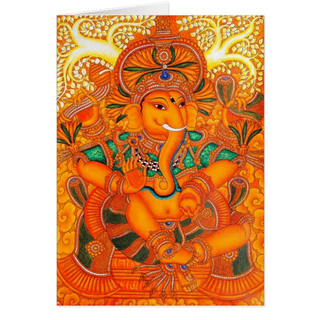 Lord Ganesha Beautiful Floral Fine Art (Front)