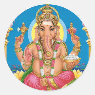 Lord Ganesha Classic Round Sticker