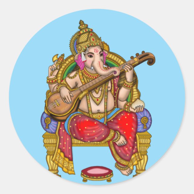 Lord Ganesha Glossy Waterproof Sticker (Front)