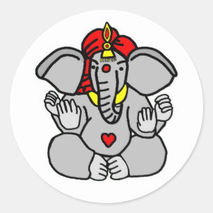 Lord Ganesha Hindu God Classic Round Sticker