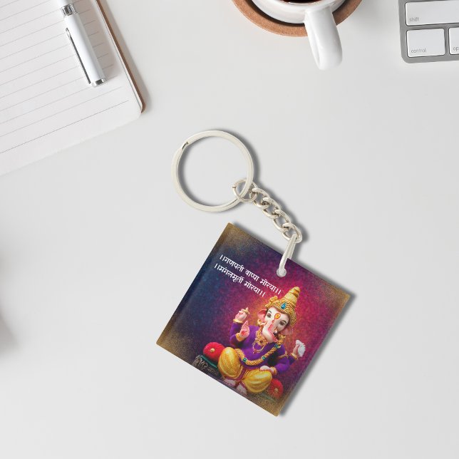 Lord Ganesha Idol Ganpati Mantra Key Ring (Creator Uploaded)