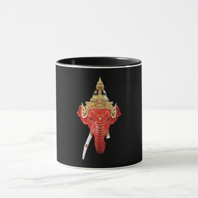 Lord Ganesha in Thai Traditional Khon Mask Art Mug (Center)