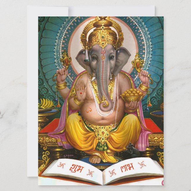 Lord Ganesha Indian Hindu Yoga Spiritual Card (Front)