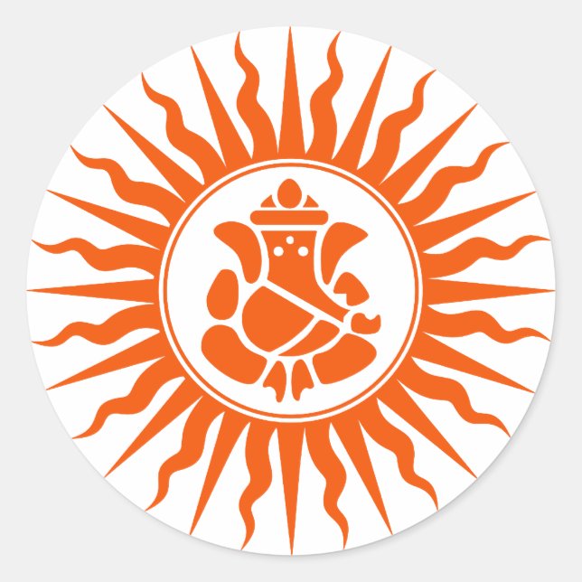 Lord Ganesha Sign Classic Round Sticker (Front)