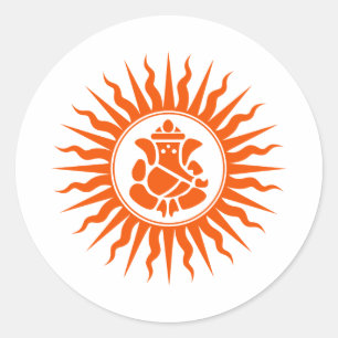 Lord Ganesha Sign Classic Round Sticker