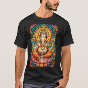 Lord Ganesha Stained Gl Hindu God Hinduism  T-Shirt
