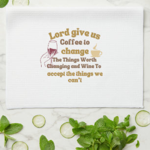 Lord give us coffee Humourous Playful Faith Gift Tea Towel