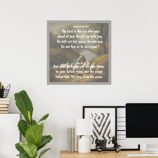Lord Good Shephere Go Before You Bible Scripture Poster (Home Office)