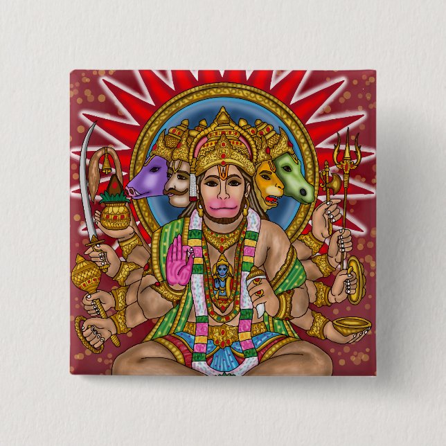 Lord Hanuman Button (Front)