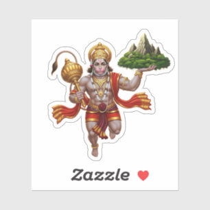 Lord Hanuman Flying Lifting Mountain