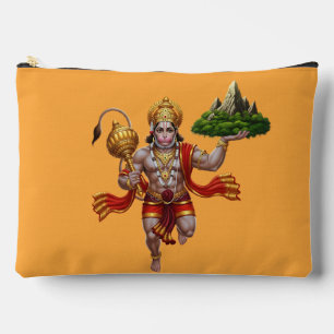 Lord Hanuman Flying Lifting Mountain Accessory Pouch