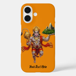Lord Hanuman Flying Lifting Mountain iPhone 16 Case