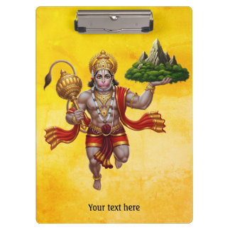 Lord Hanuman Flying Lifting Mountain Clipboard
