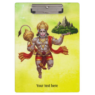 Lord Hanuman Flying Lifting Mountain Clipboard