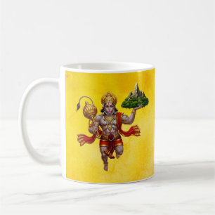Lord Hanuman Flying Lifting Mountain Coffee Mug