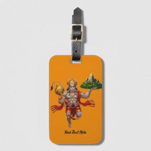 Lord Hanuman Flying Lifting Mountain Luggage Tag