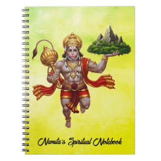 Lord Hanuman Flying Lifting Mountain Notebook