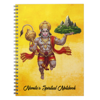 Lord Hanuman Flying Lifting Mountain Notebook