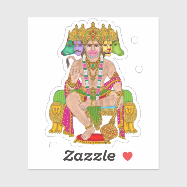 Lord Hanuman Sticker | Hindu Devta Hanuman Spiritu (Sheet)