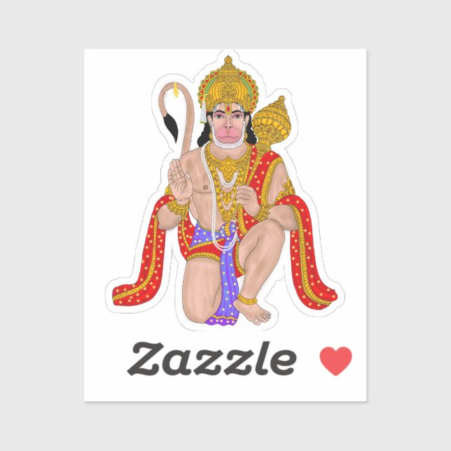 Lord Hanuman Sticker – Spiritual & Motivational De (Sheet)