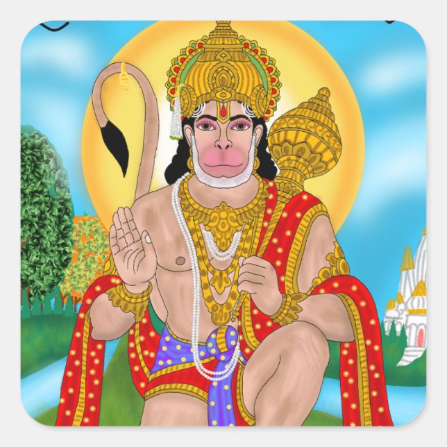 Lord Hanuman Sticker – Spiritual & Motivational De (Front)