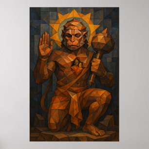 Lord Hanuman : Symbol of Strength and Devotion Art Poster