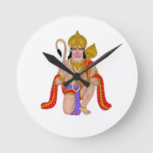 Lord Hanuman wall clock– Spiritual Desk Accessory Round Clock