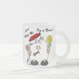 Lord Help Me I'm a Nurse Frosted Glass Coffee Mug