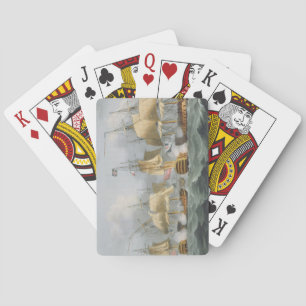Lord Howe in the Queen Charlotte, Breaking the Ene Playing Cards