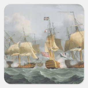 Lord Howe in the Queen Charlotte, Breaking the Ene Square Sticker