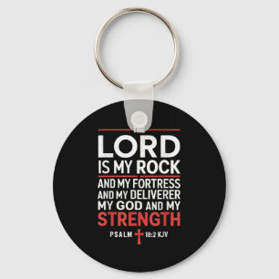 Lord Is My Rock Gospel Christian Pray Faith Bible Key Ring