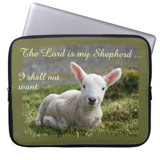 Lord is my Shepherd Cute White Lamb Laptop Sleeve