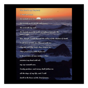 Lord is my shepherd prayer poster