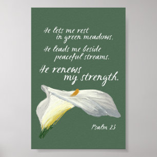 Lord is my Shepherd Psalm 23 Christian Bible Verse Poster