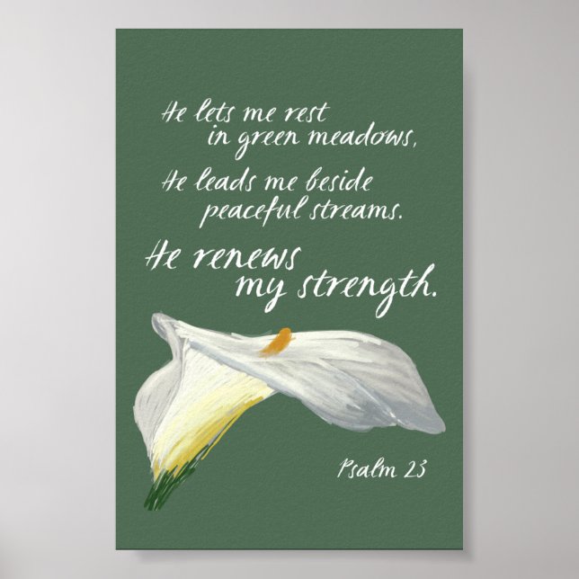 Lord is my Shepherd Psalm 23 Christian Bible Verse Poster (Front)