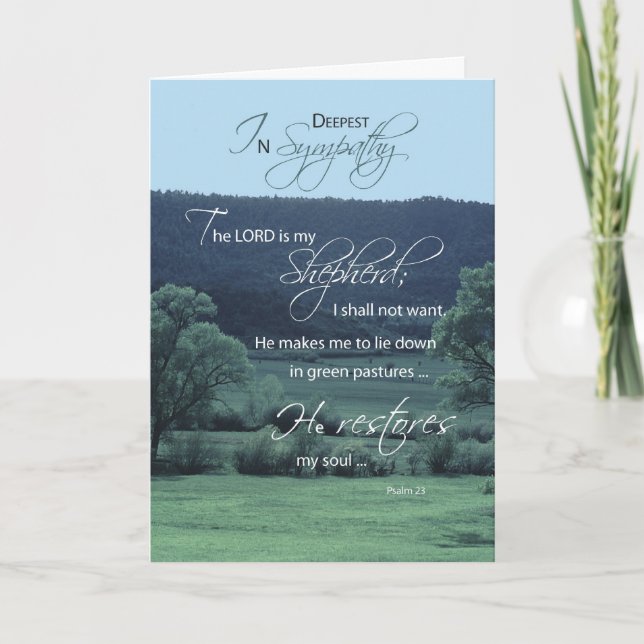 Lord is My Shepherd, Religious, Christian Sympathy Card (Front)