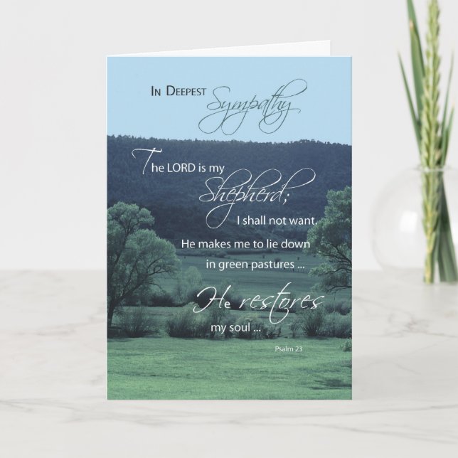 Lord is My Shepherd, Religious, Christian Sympathy Card (Front)